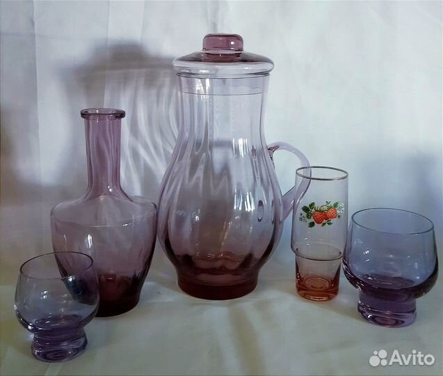 Цветное стекло СССР, Чехия Кувшин графин