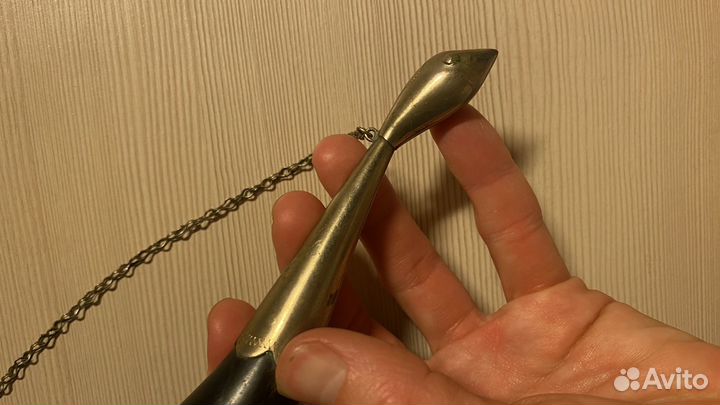 Рог с отделкой мельхиор