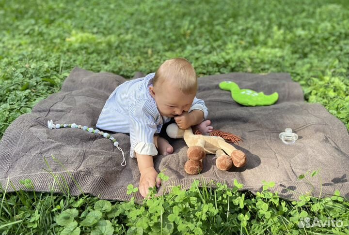 Вязанный плед детский