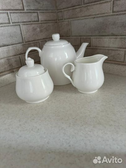 Заварочный чайник, молочница, Сахарница, 6 пиал