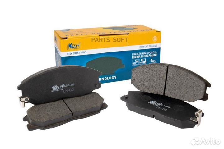 Kraft KT091480 Колодки тормозные hyundai santa FE