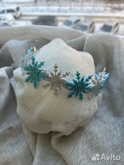 Новогодний ободок снежинка