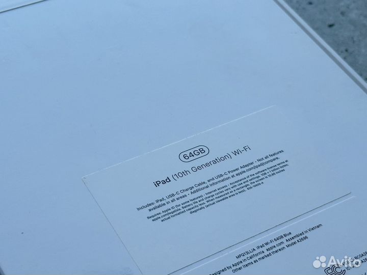 Новый Apple iPad 10 64Gb Wi-Fi Blue