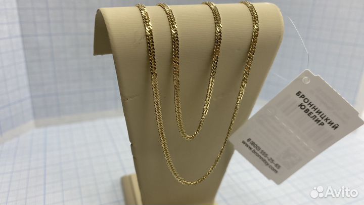 Золотая цепь панцирная 45 желтое