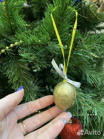 Золотые орешки с пожеланием ёлочная игрушка