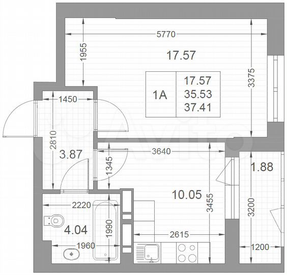 1-к. квартира, 37,4 м², 2/10 эт.