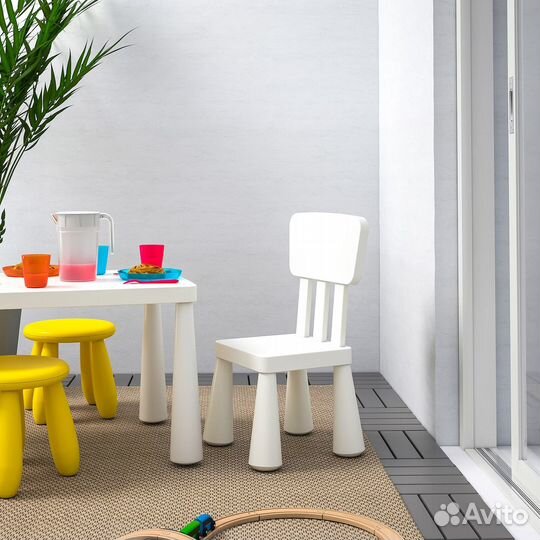 Стул детский белый Маммут IKEA Икеа Новый