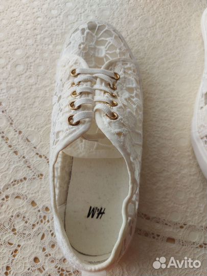 Кеды hm 37 размер кружевные белые