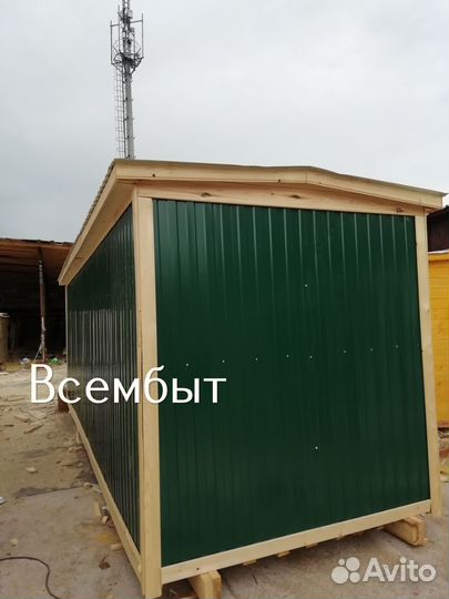 Жилая бытовка с установкой через забор