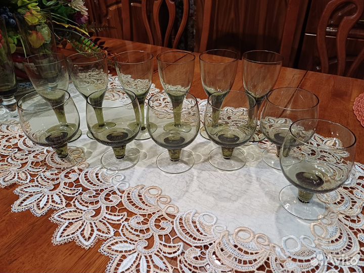 Бокалы дымчатое стекло 12шт