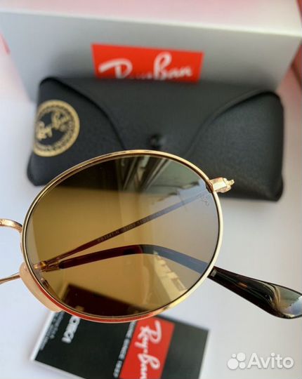 Очки ray ban oval коричневые