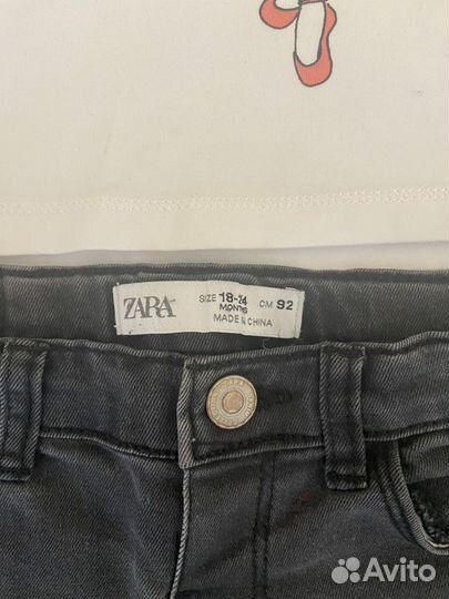 Джинсы zara для девочки 86 92