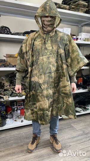 Пончо укороченное мох