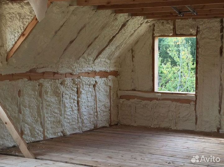 Утепление потолка пенополиуретаном