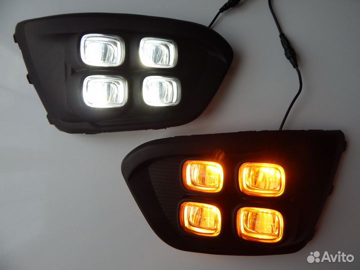 Ходовые огни Kia Rio X-Line с поворотниками 17-20г