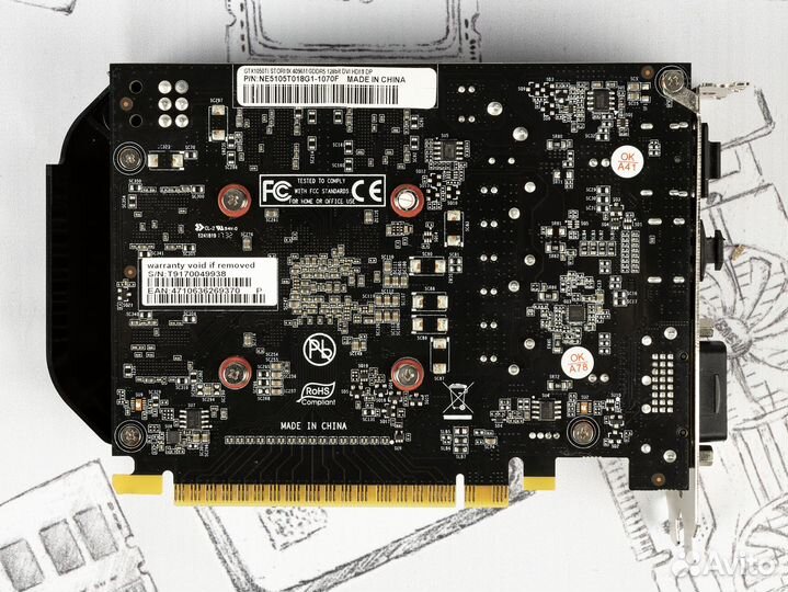 Видеокарта Palit GeForce GTX 1050 Ti StormX 4Gb