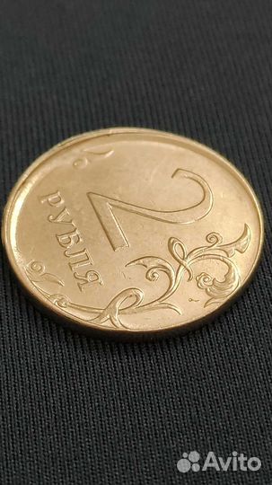 Монета с заводским браком, два рубля 2016г