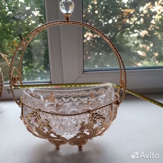 Ваза корзинка с инкрустацией 23х12,5х31см