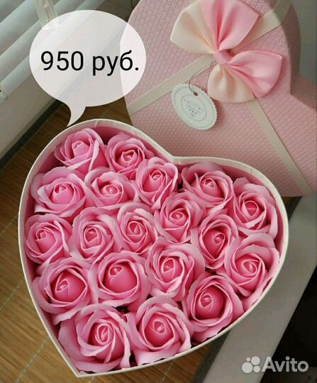 Мыльные розы в коробке