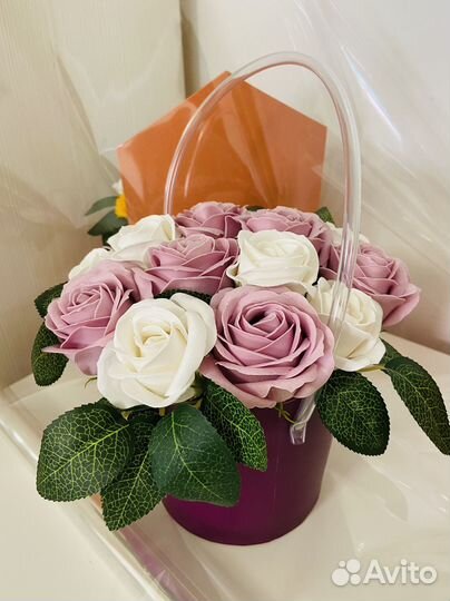 Букет из мыльных роз