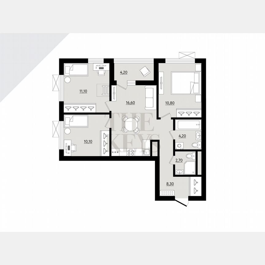 3-к. квартира, 65,9 м², 4/12 эт.