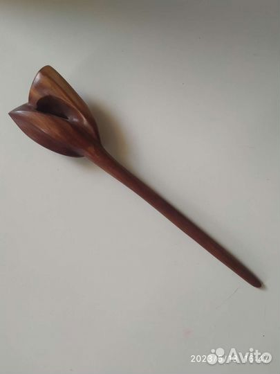 Заколка шпилька деревянная резная