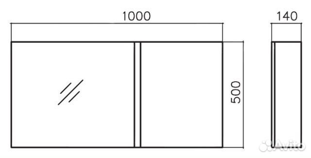 Зеркальный шкаф BelBagno luce bb1000pac/BL c одной