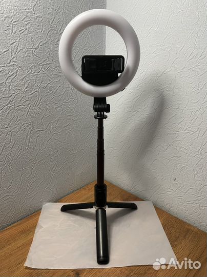 Штатив монопод Q07 с кольцевой LED лампой
