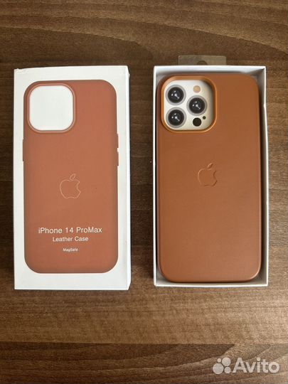 Чехол на iPhone 14 pro max кожаный