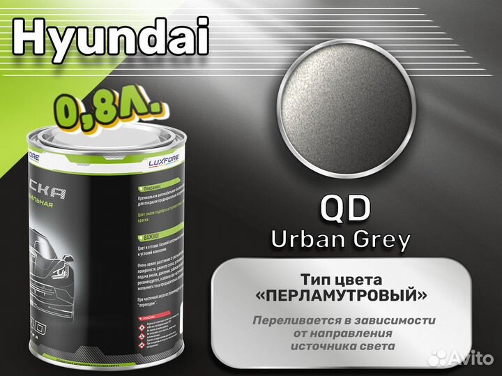 Краска Luxfore 0,8л. (Hyundai QD Urban Grey)