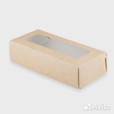 Крафт коробка с окном 17*7