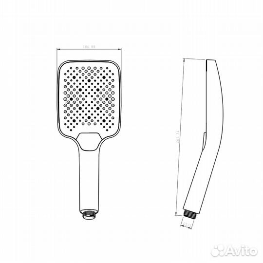 Лейка для душа Raglo R450.52.06, черный
