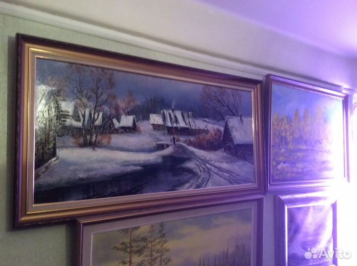 Картина Старая Деревня холст масло