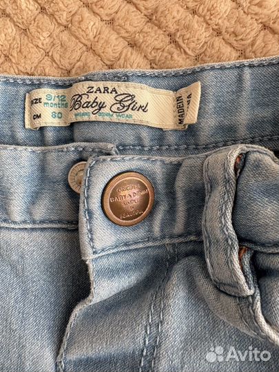 Джинсы Zara для девочки 80 размер