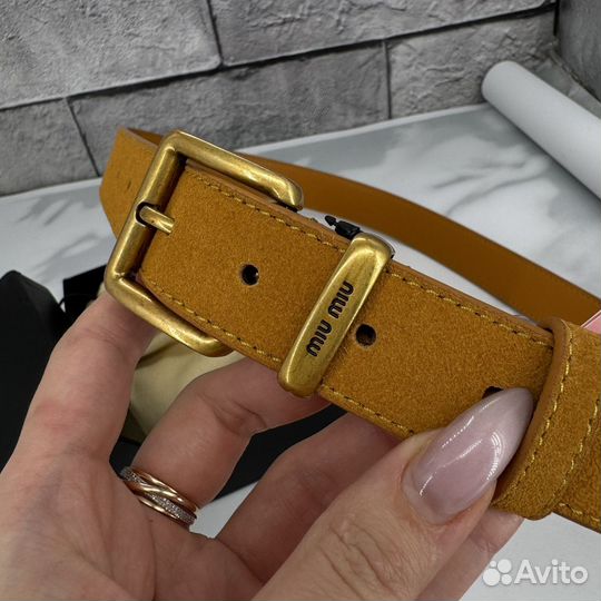 Ремень Miu Miu замшевый