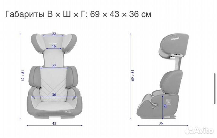 Автокресло recaro milano seatfix