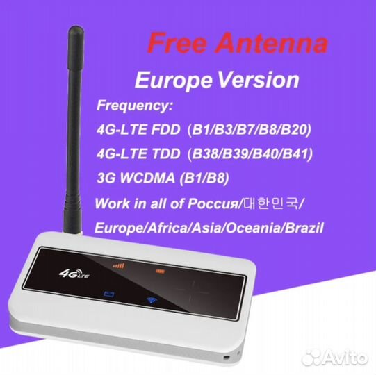 Универсальный роутер с SIM-картой 3G LTE 150 Мбит