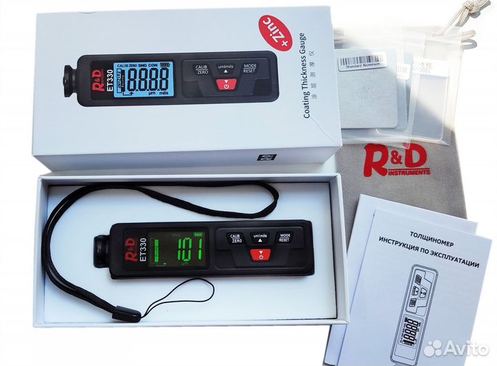 Толщиномер ET330 с определением оцинковки металла