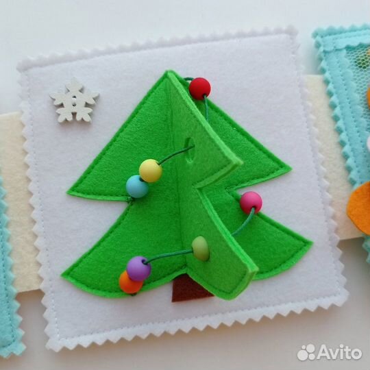 Развивающая книжка раскладушка из фетра 0+