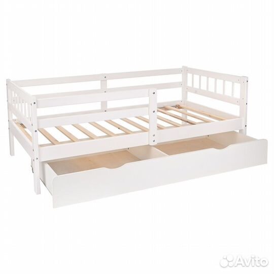 Подростковая кровать с ящиками 160 х 80 см. белая