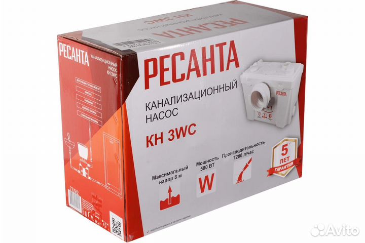 Канализационный насос Ресанта кн 3WC 77/9/2