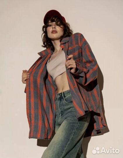 Рубашка в клетку оверсайз