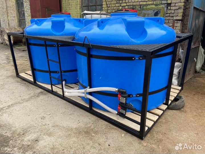 Ёмкость пластиковая под кас в обрешетке