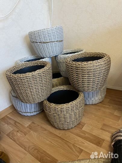 Кашпо из ротанга