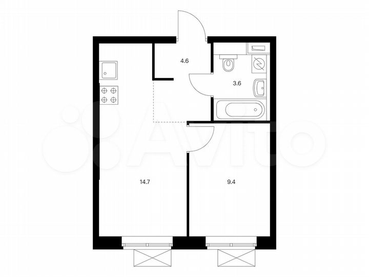 1-к. квартира, 32,3 м², 10/14 эт.