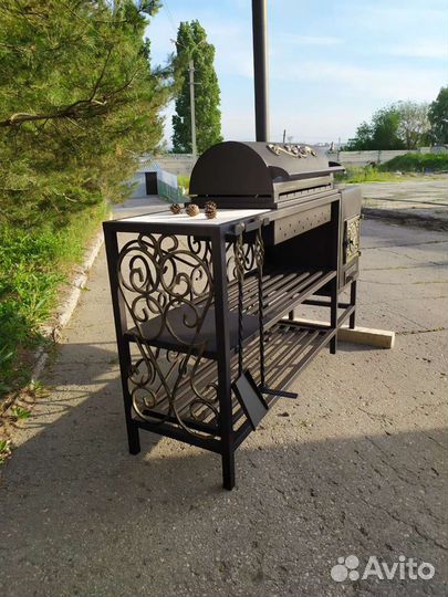 Мангал с печью под казан