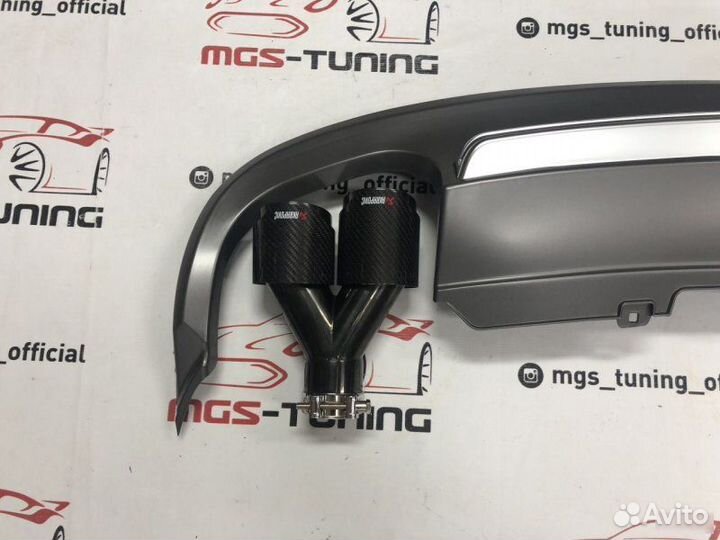 Диффузор на Audi A5 в стиле S5+Acrapovich стиль 2