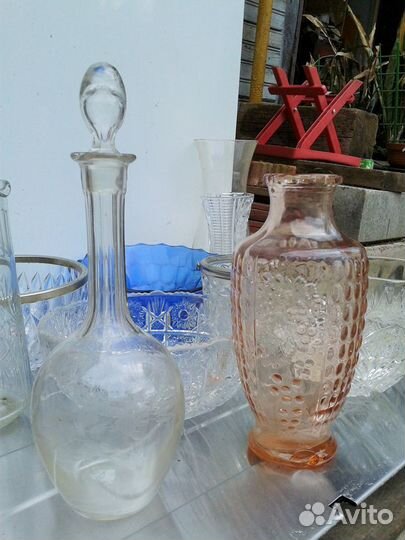 Стекло СССР. Вазы, графины, салатницы и т.д