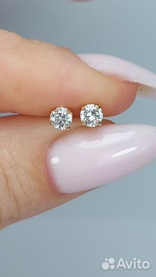 Пусеты с бриллиантами 0.35ct 4/4