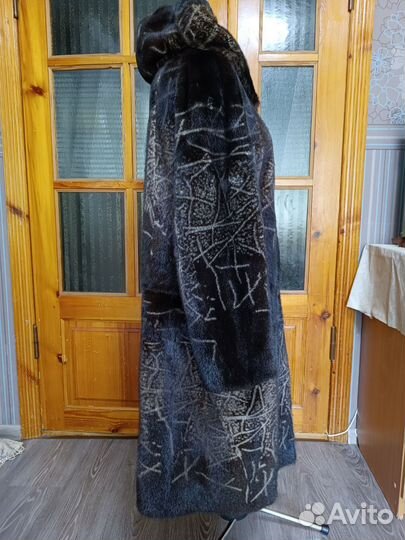 Шуба норковая с капюшоном